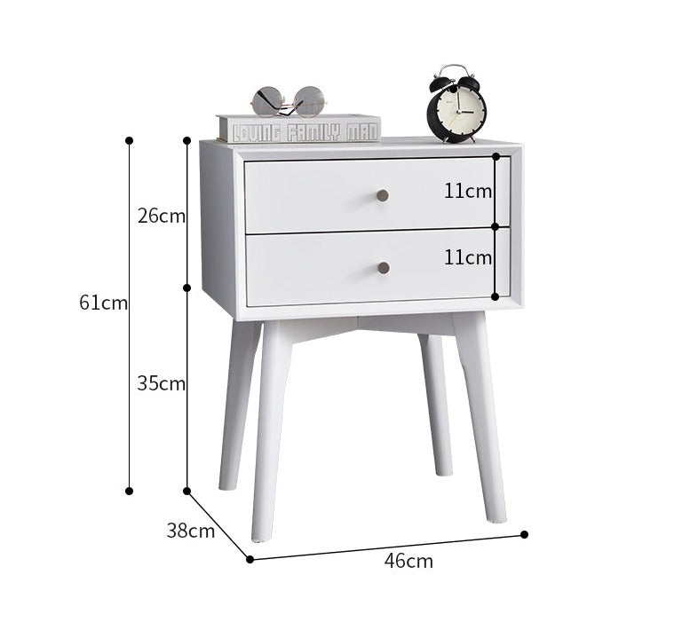 Sawyer MARRIOTT Bedside Table Scandinavian Nordic Solid Wood ( 5 Colour: Walnut, Gray, Ivory, Black, White