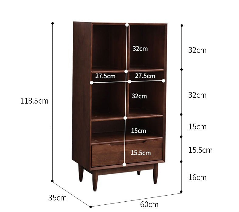 KAILANI TOKYO HILTON Japanese Scandinavian Bookcase Display Cabinet Solid Wood ( 4 Colour 3 Size )