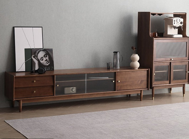 ANNE Scandinavian TV Console Audio-Visual Cabinet Solid Wood ( 4 Colours 3 Sizes )