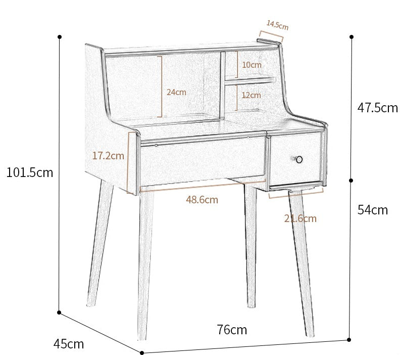 ISABEL TOKYO Dresser Vanity Table Mirror Japanese Scandinavian ( Walnut, Black White, Gray Colour)