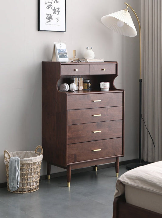 VERA SWEDEN Scandinavian Chest of Drawers American Hardwood Walnut Black White