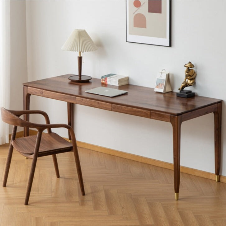 ALIVIA RITZ Modern Desk Console Table Solid Wood desk Natural / Walnut