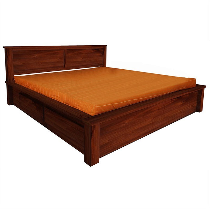 Scandinavia Amstel Solid Teak Timber King Bed with 4 Drawers - Mahogany ATF388BS-004-TA-K-M_1