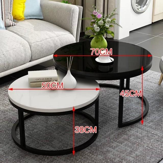 ANNABELLE Monochrome Round Coffee Table