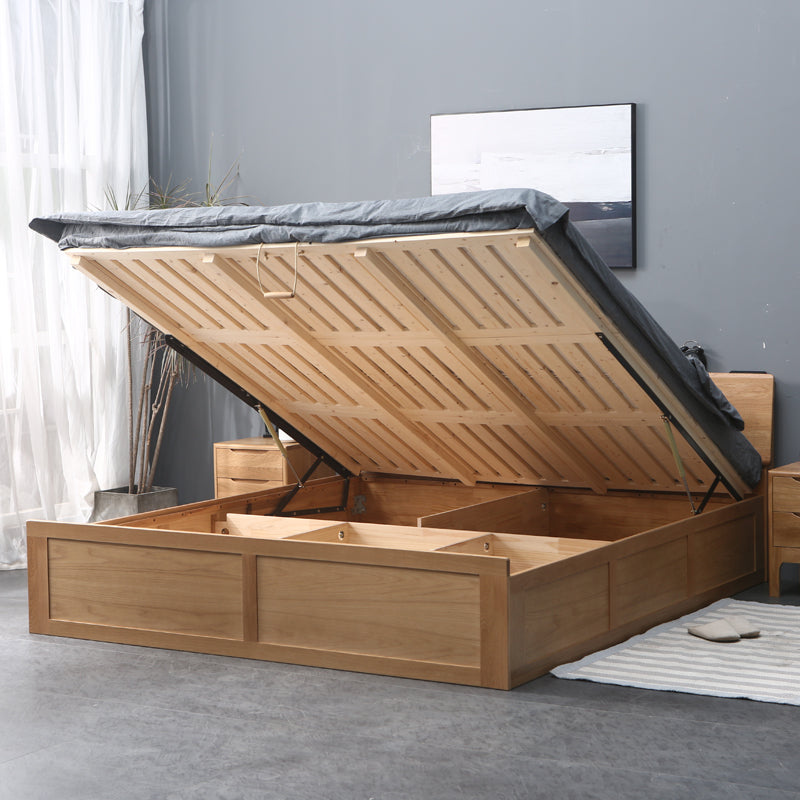 ROWAN MATEO Nordic Wooden Storage Bed Pure Solid Wood