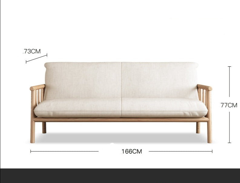 LAYLA Scandinavian Sofa Solid Wood Japanese-style ( Choose From 4 Size, 7 Color )
