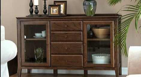 AKI All Solid Wood Sideboard Buffet American Design